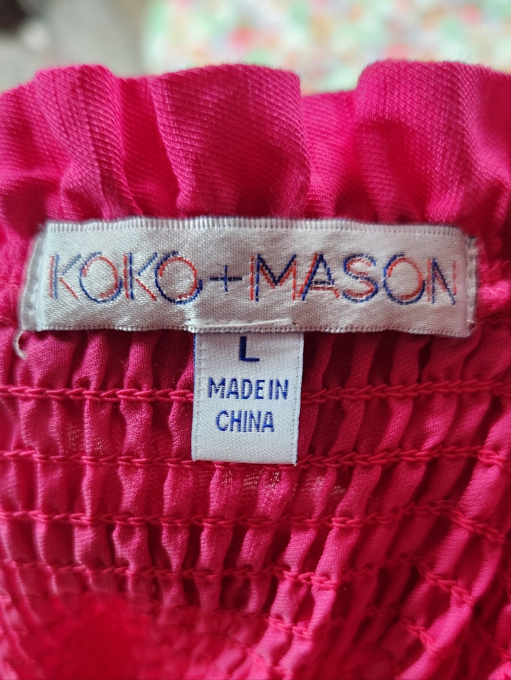 Koko +:Mason Women’s Tiered Smocked Maxi Dress - Pink & Orange Large - Picture 3 of 10